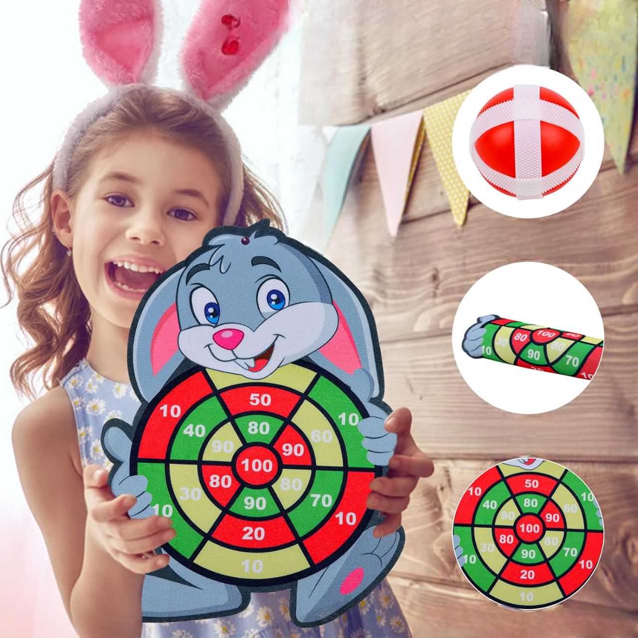 lapin avec cible adhésive