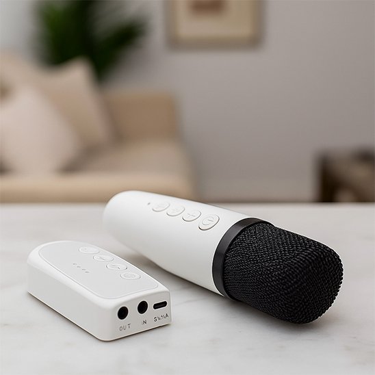 Micro karaoke blanc