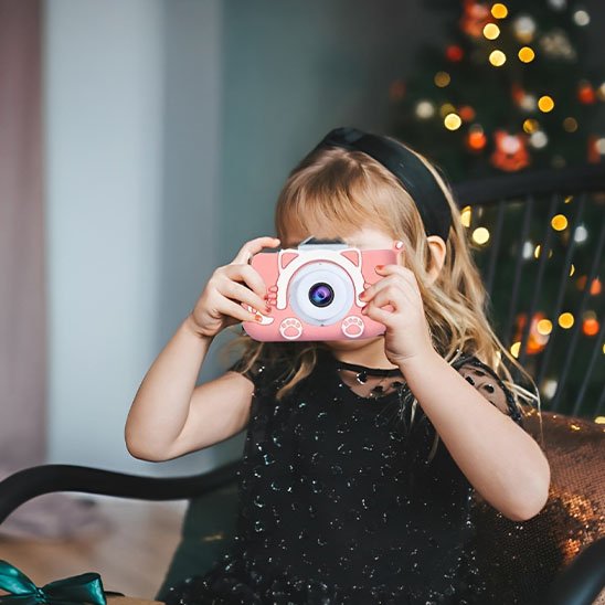 appareil photo enfant chaton rose mignon