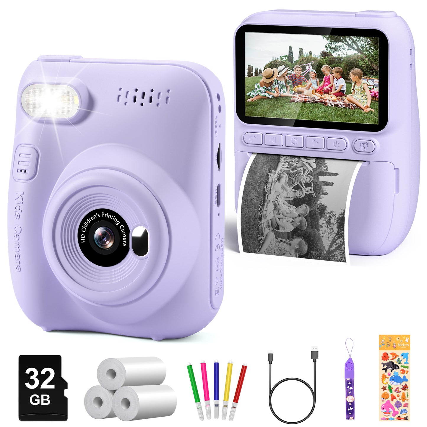 Appareil photo enfant instantané avec accessoire
