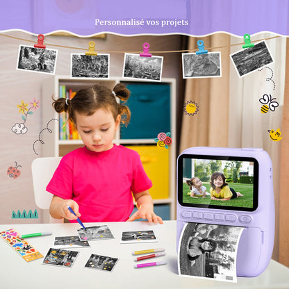 Appareil photo enfant instantané avec photo colorable
