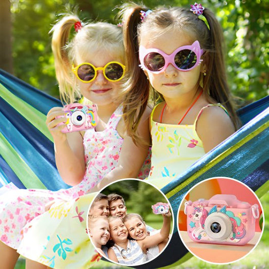fillettes avec appareil photo enfant de licorne