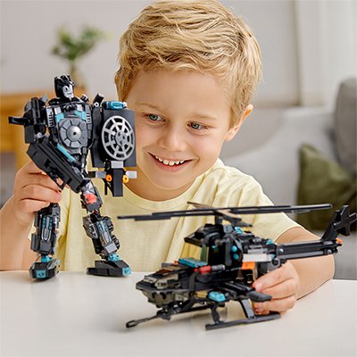 Brique de construction hélicoptère et robot