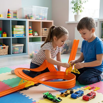 Circuit voiture enfant collaboratif