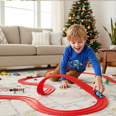 Circuit voiture enfant rouge
