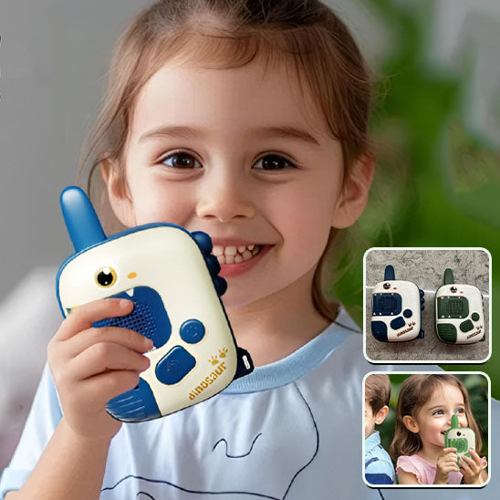 fillette talkie walkie enfant dino bleu