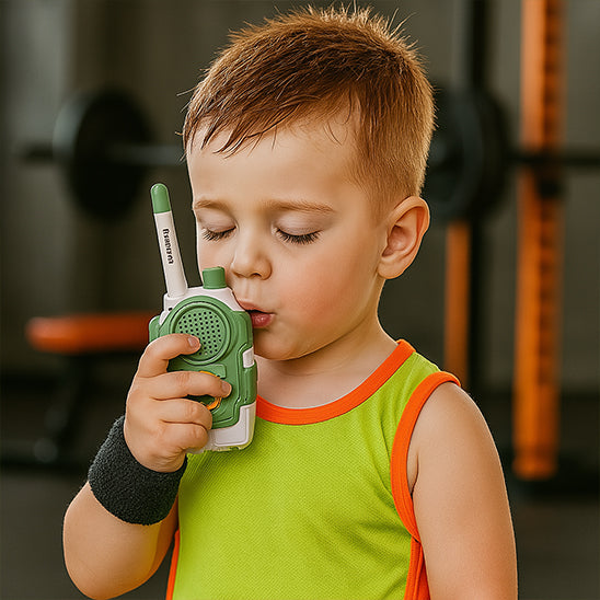 garcn talkie walkie enfant vert lion