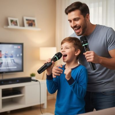 micro karaoke pour soirée en famille