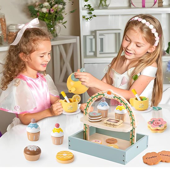 Dinette en Bois Colorée pour Enfants | Premium