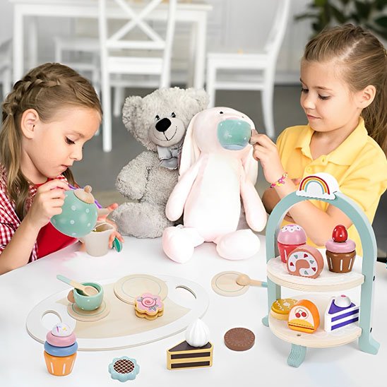 Dinette en Bois Colorée pour Enfants | Premium