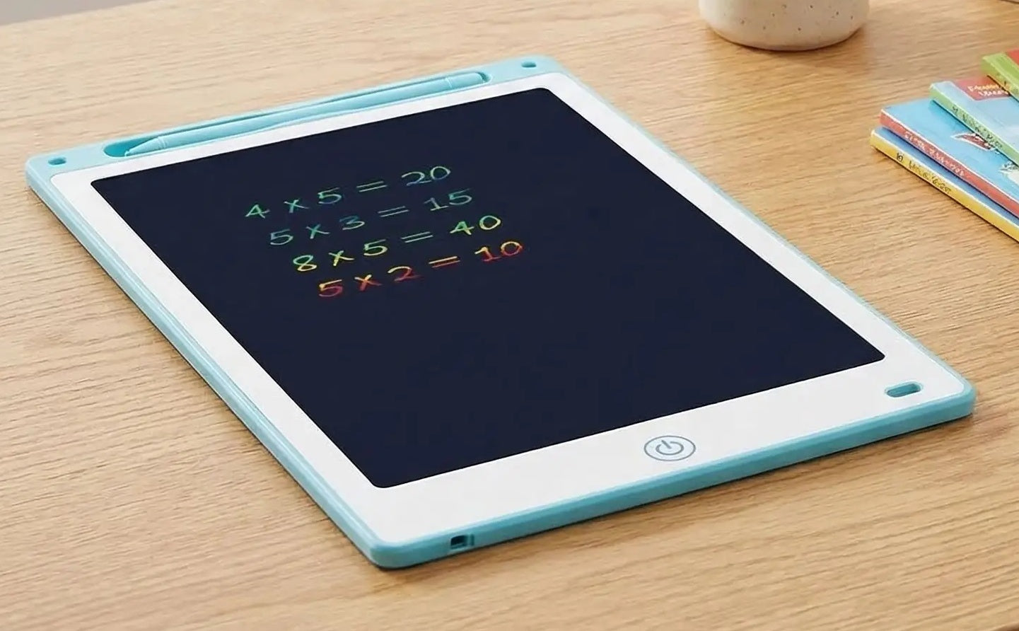 tablette coloriage bleue pour mathématique