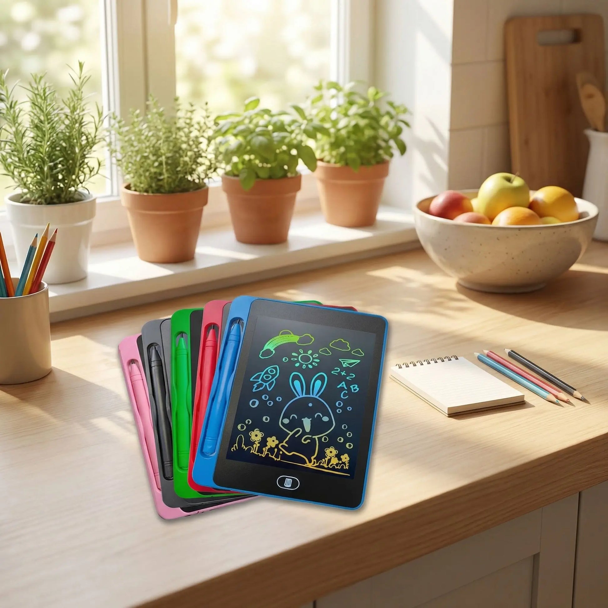 tablette coloriage de différents coloris