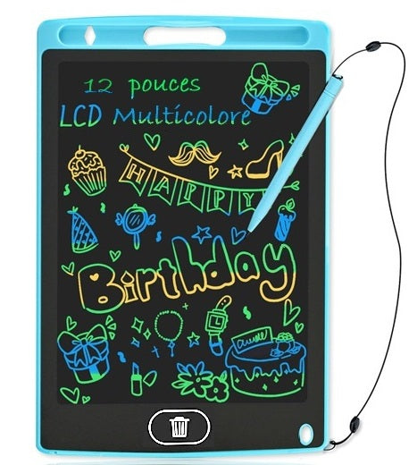 Tablette dessin enfant multicolore bleue
