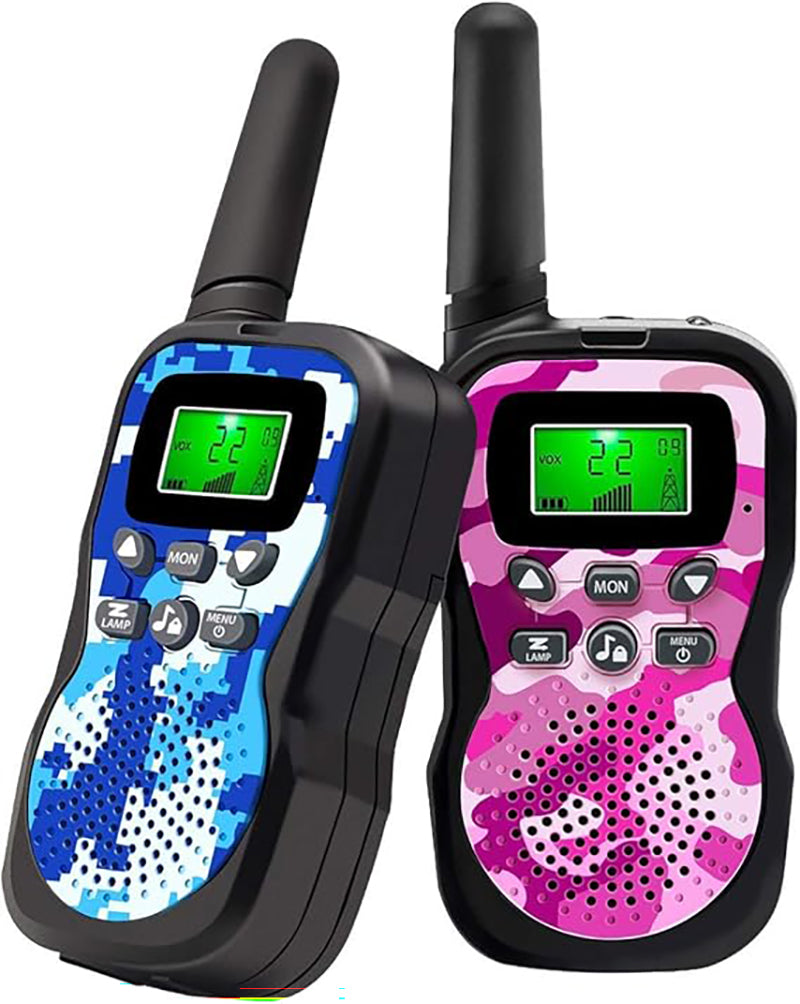 Talkie walkie, ensemble rose et bleu.