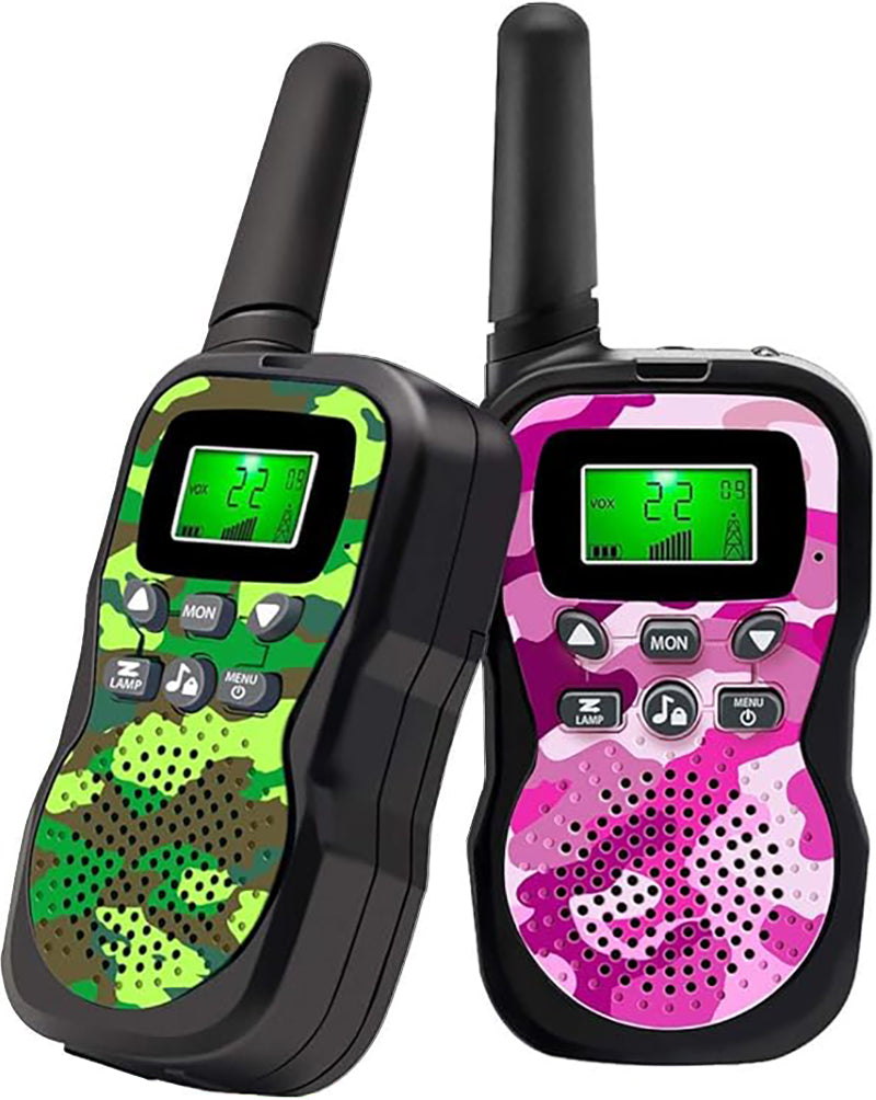 Talkie walkie, ensemble rose et vert.