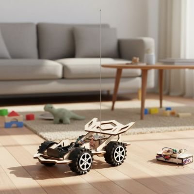 Voiture télécommandée enfant en bois