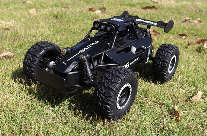 voiture télécommandée enfant noire sur gazon